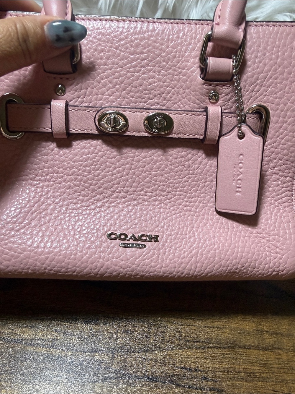 COACH Pink Pebbled Leather Mini Satchel - Picture 2 of 10